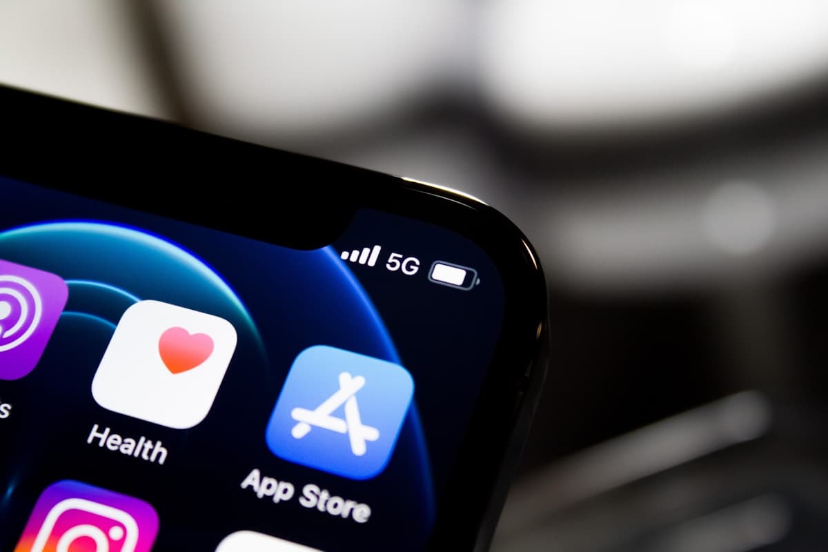 iPhone displaying app icons on the App Store
